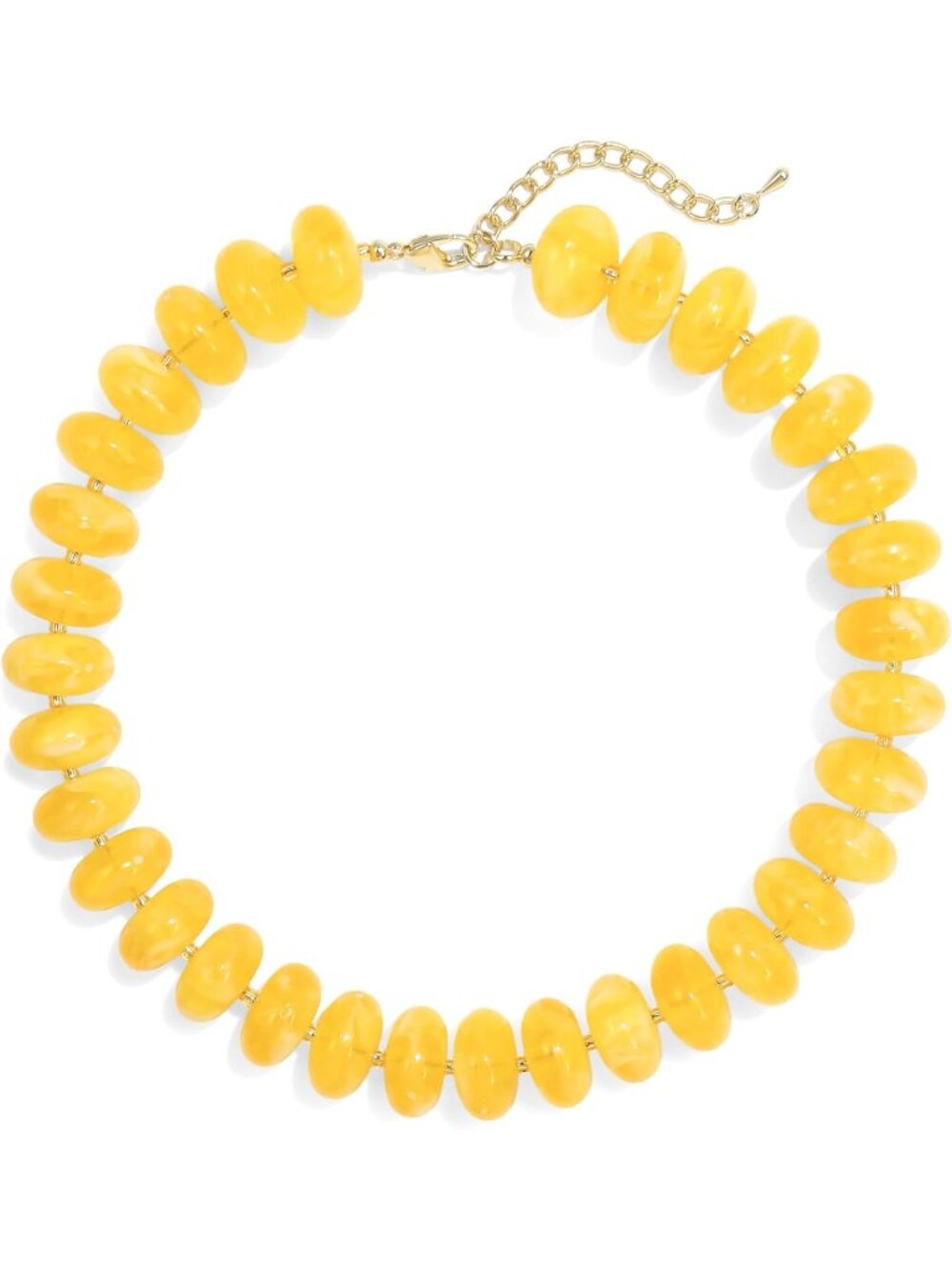 Women's Yellow Acrylic Chunky Beaded Choker Necklace Statement Jewelry Gift